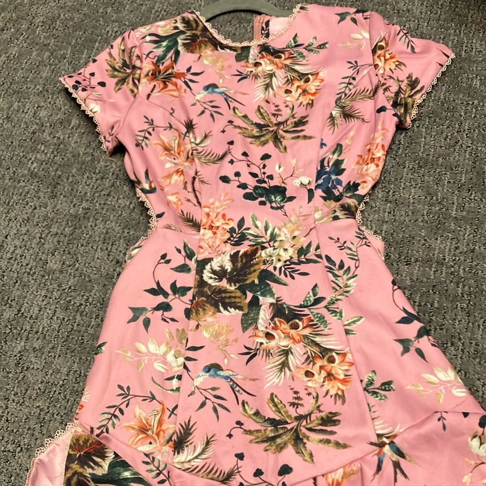SOLD L & F pink floral dress size small